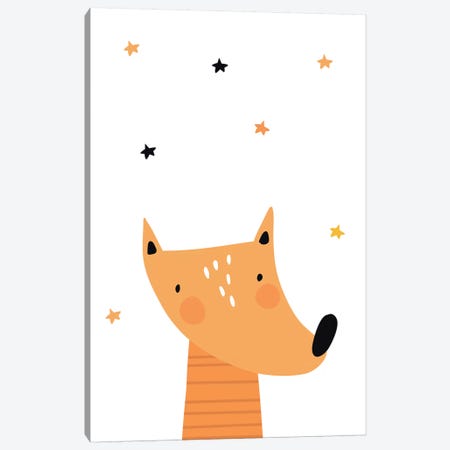 Fox Canvas Print #PXY192} by Pixy Paper Canvas Wall Art
