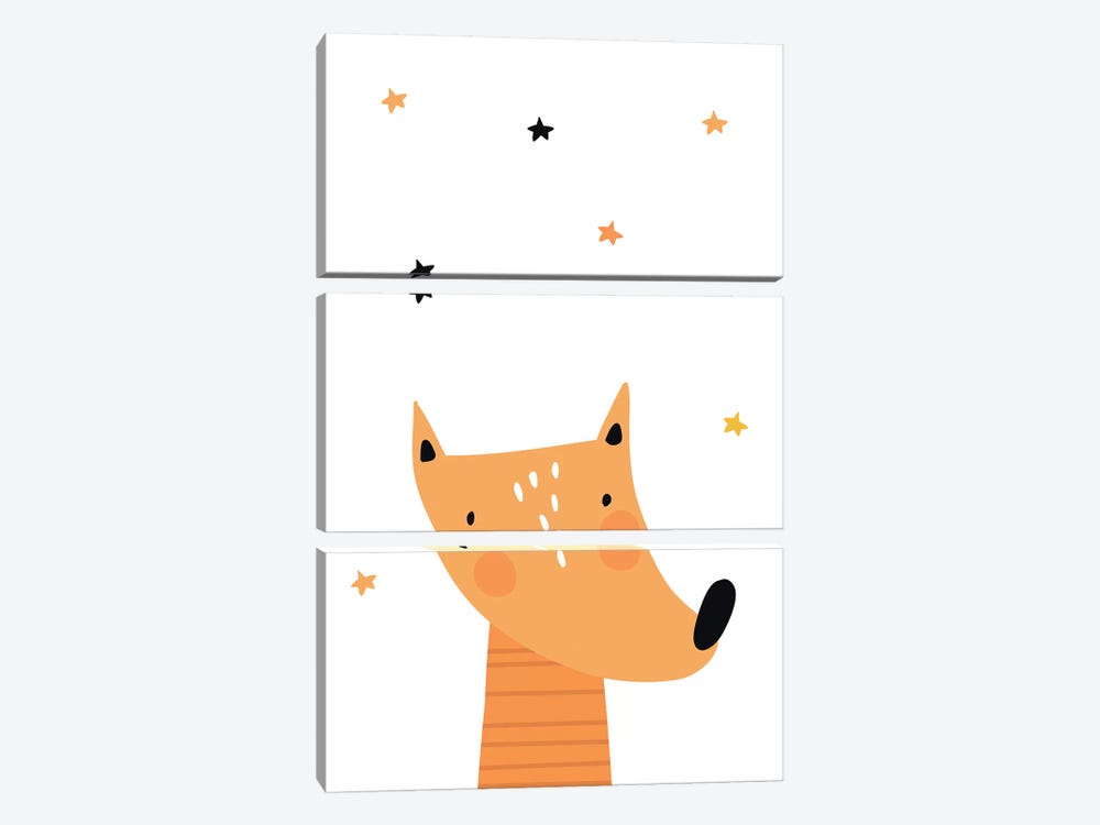 Fox by Pixy Paper 3-piece Canvas Wall Art