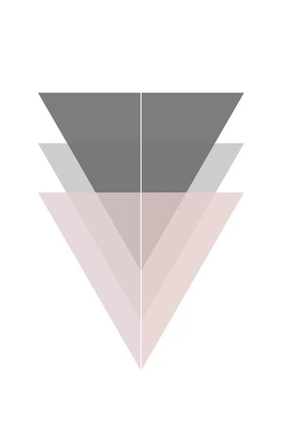 3 Simple Black Grey And Pick Triangles by Pixy Paper art print