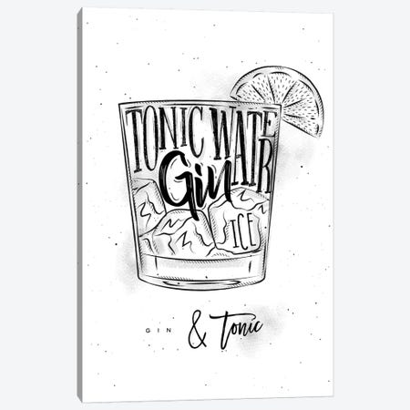 Gin & Tonic Cocktail White Background Canvas Print #PXY200} by Pixy Paper Canvas Artwork