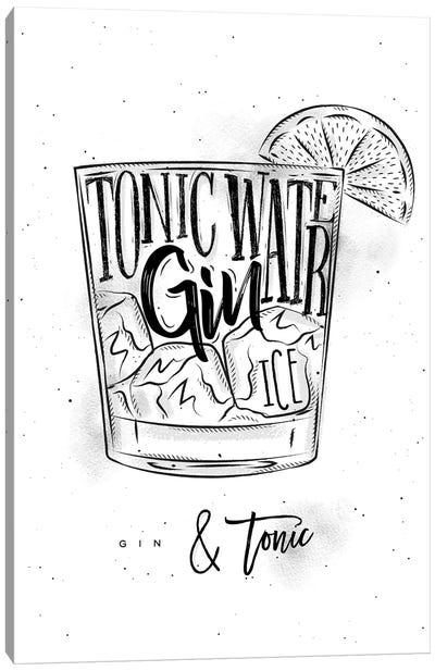 Gin & Tonic Cocktail White Background Canvas Art Print - Gin & Tonic