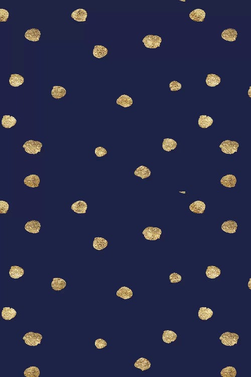 Gold Polka Dots With Royal Blue Background Canvas... | Pixy Paper | iCanvas