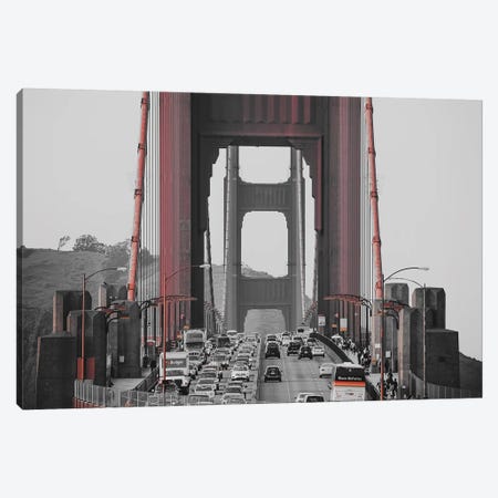 Golden Gate Retro Canvas Print #PXY206} by Pixy Paper Canvas Art Print