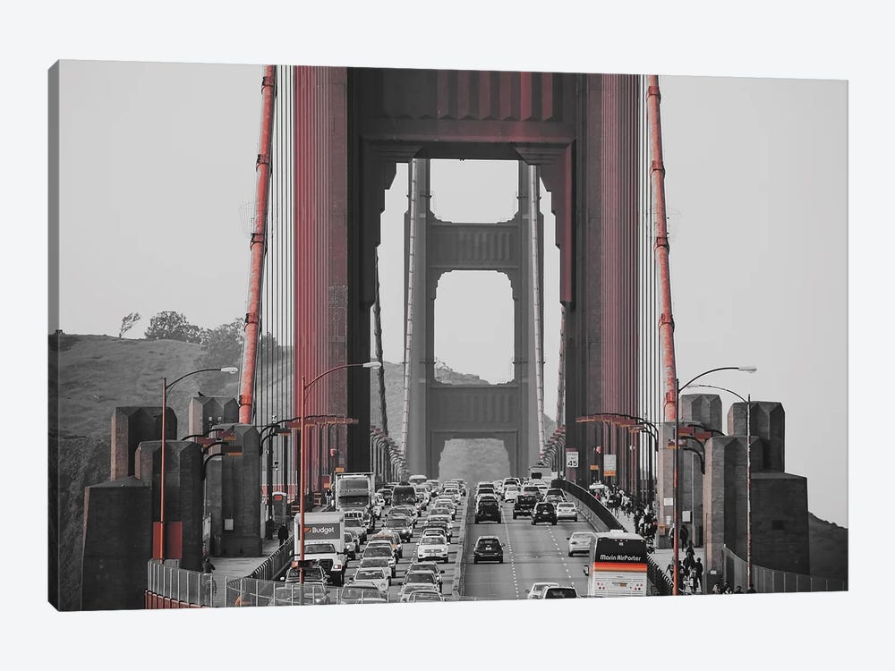 Golden Gate Retro by Pixy Paper 1-piece Canvas Art Print