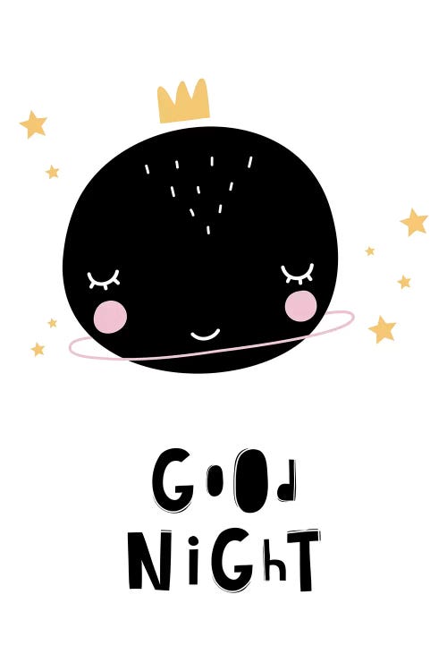 Good Night Planet Scandi by Pixy Paper wall art