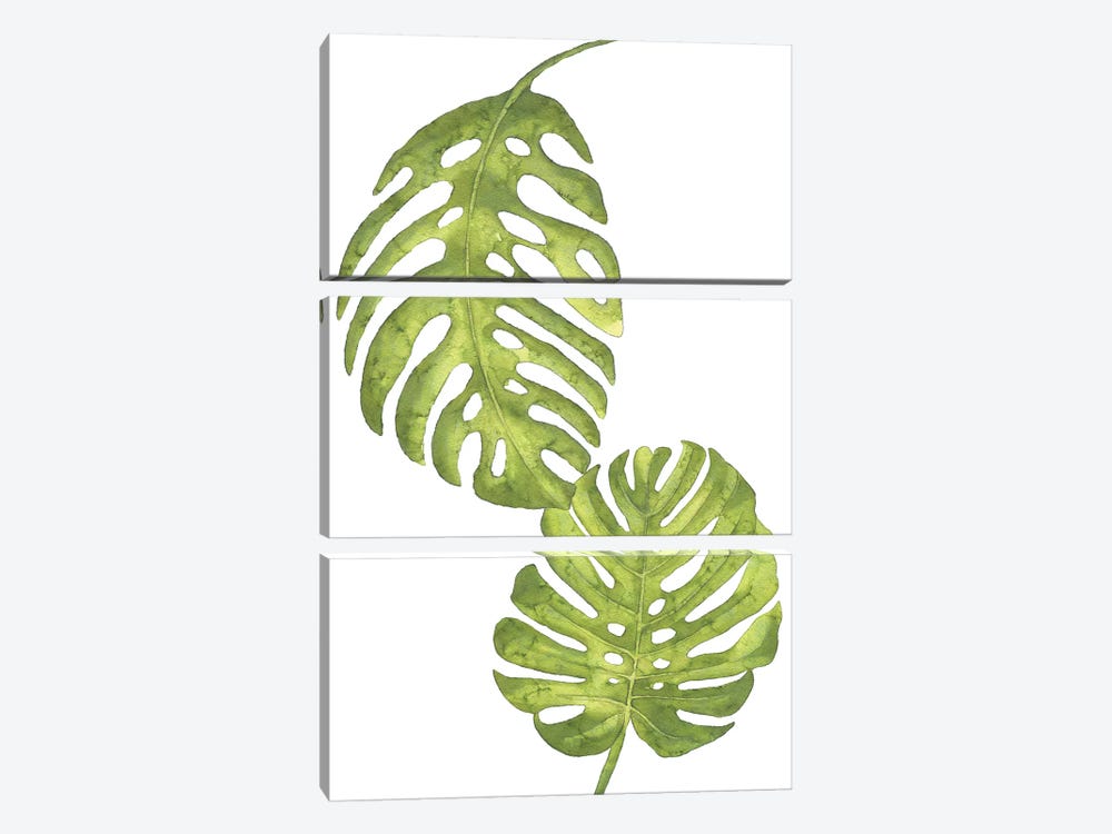 Green Leaves Floral Collection by Pixy Paper 3-piece Art Print