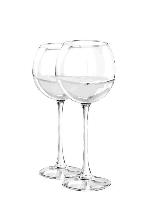 Grey Wine Glasses by Pixy Paper wall art