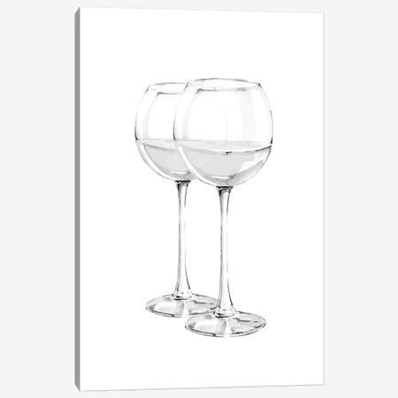 Grey Wine Glasses Canvas Print #PXY216} by Pixy Paper Canvas Artwork
