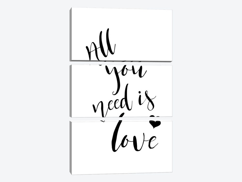 All You Need Is Love by Pixy Paper 3-piece Canvas Print