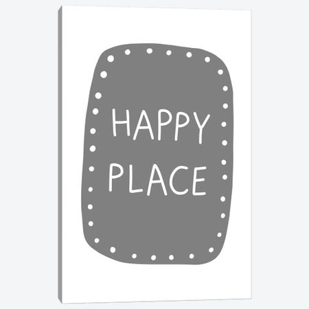 Happy Place Grey Scandi Canvas Print #PXY220} by Pixy Paper Canvas Art