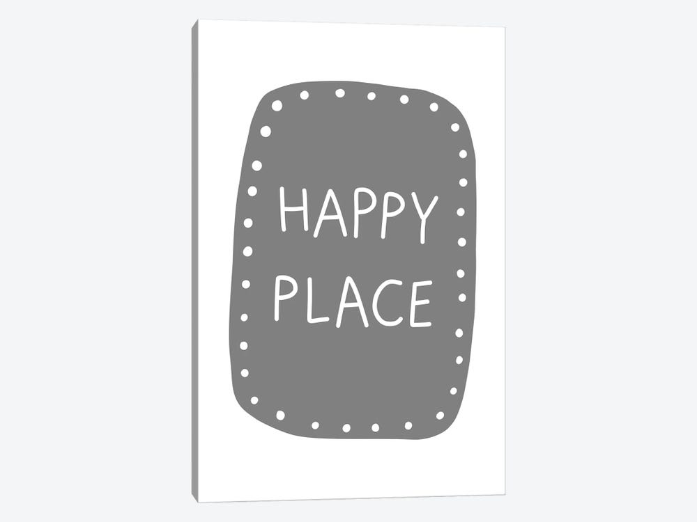 Happy Place Grey Scandi by Pixy Paper 1-piece Art Print
