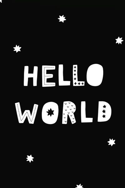 Hello World Black by Pixy Paper canvas print