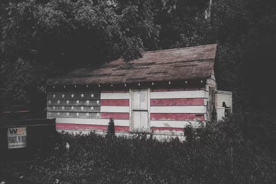 Home USA Flag by Pixy Paper framed canvas print