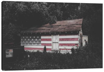 Home USA Flag Canvas Art Print - Pixy Paper