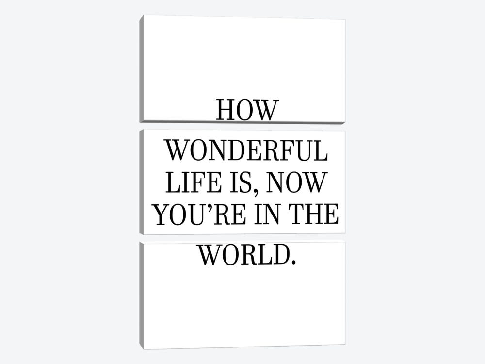 How Wonderful Life Is Now You're In The World by Pixy Paper 3-piece Canvas Print