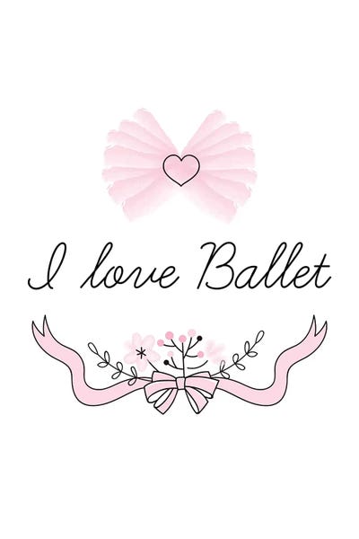 I Love Ballet by Pixy Paper metal wall art
