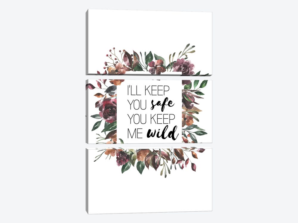 I'll Keep You Safe Autumn Floral Collection by Pixy Paper 3-piece Canvas Wall Art