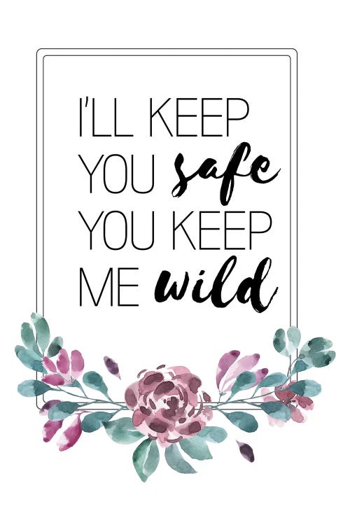 I'll Keep You Safe Purple Floral Collection by Pixy Paper wall art