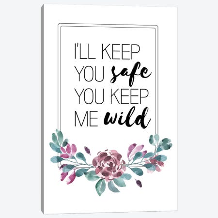 I'll Keep You Safe Purple Floral Collection Canvas Print #PXY253} by Pixy Paper Art Print