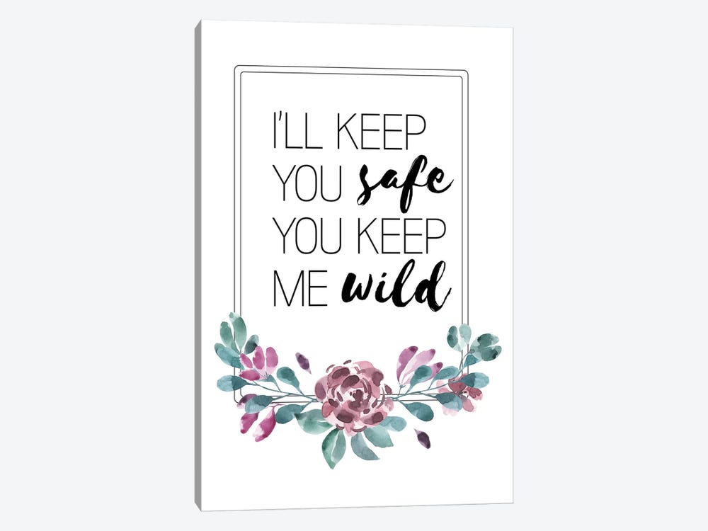 I'll Keep You Safe Purple Floral Collection by Pixy Paper 1-piece Canvas Art Print