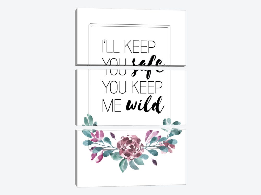 I'll Keep You Safe Purple Floral Collection by Pixy Paper 3-piece Canvas Print