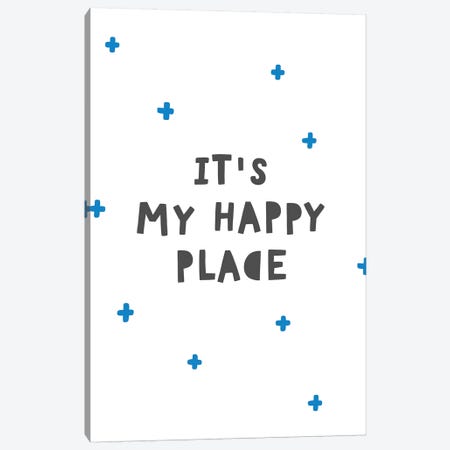 Its My Happy Place Blue Super Scandi Canvas Print #PXY261} by Pixy Paper Canvas Wall Art