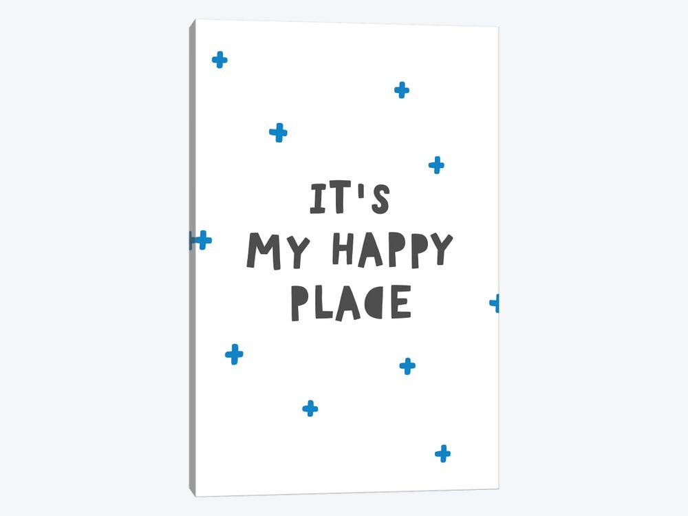 Its My Happy Place Blue Super Scandi by Pixy Paper 1-piece Canvas Wall Art