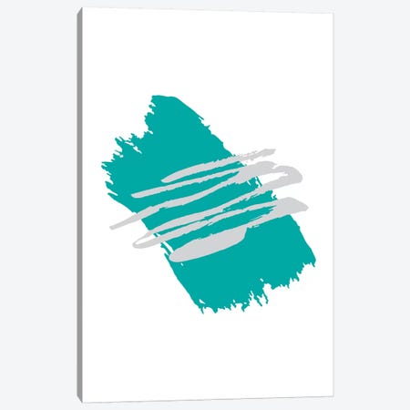 Jaggered Paint Brush Teal Canvas Print #PXY265} by Pixy Paper Canvas Print