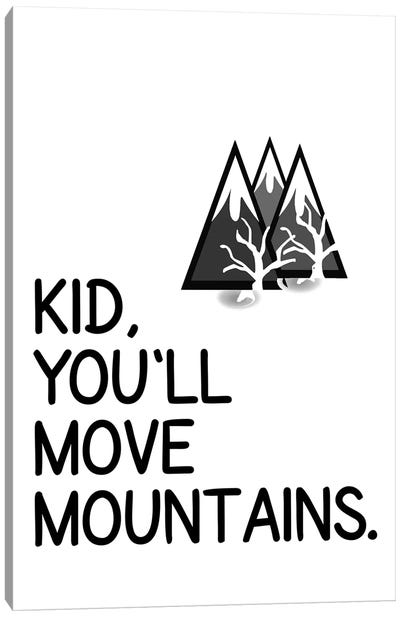 Kid You Will Move Mountains Corner Canvas Art Print - Kids Inspirational Art