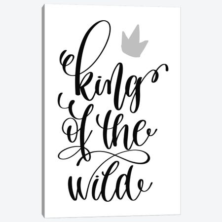 King Of The Wild Black Canvas Print #PXY271} by Pixy Paper Art Print