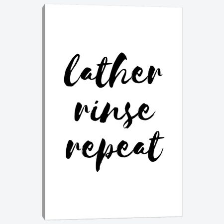Lather Rinse Repeat Canvas Print #PXY277} by Pixy Paper Canvas Art