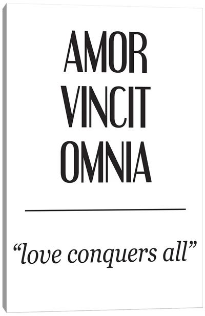 Latin Meanings-Amor Vincit Canvas Art Print - Pixy Paper