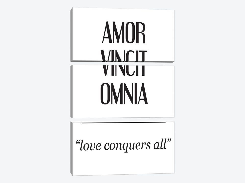Latin Meanings-Amor Vincit by Pixy Paper 3-piece Art Print
