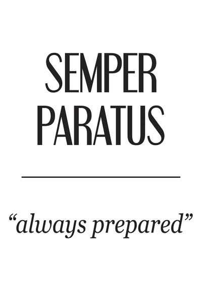 Latin Meanings-Semper Paratus by Pixy Paper canvas print