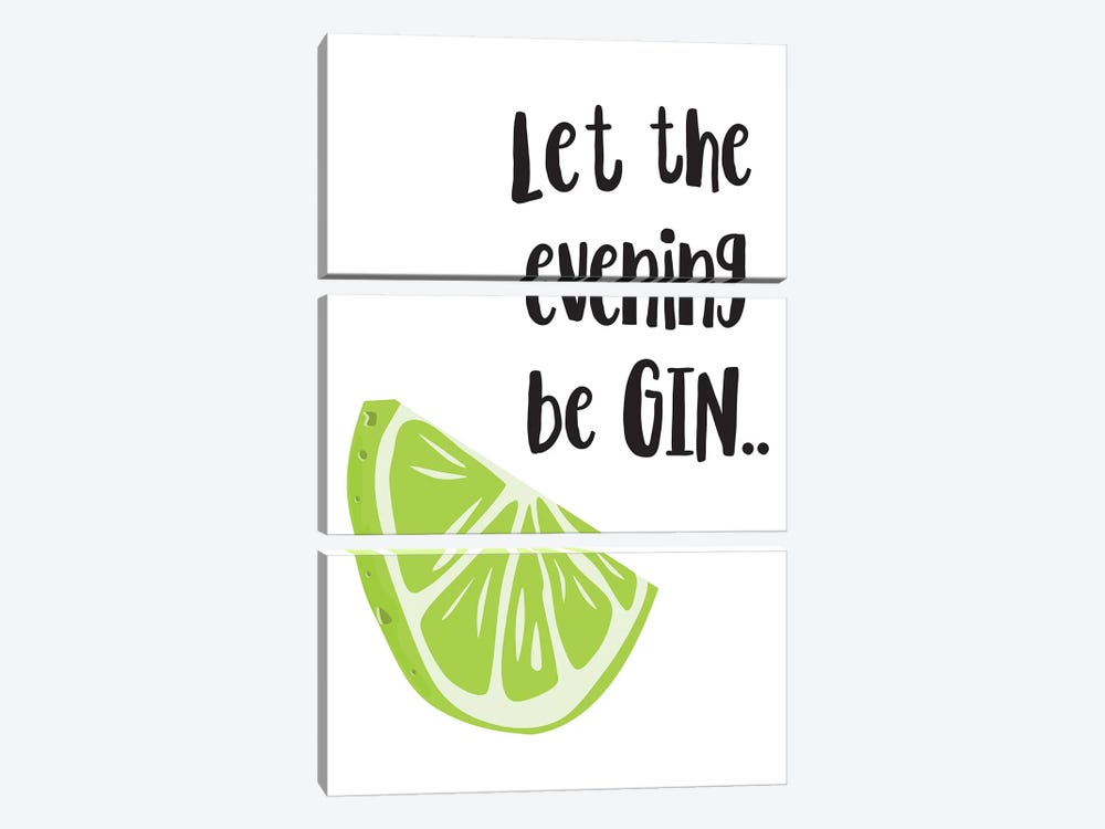 Let The Evening Be Gin by Pixy Paper 3-piece Canvas Art