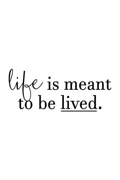 Life Is Meant To Be Lived