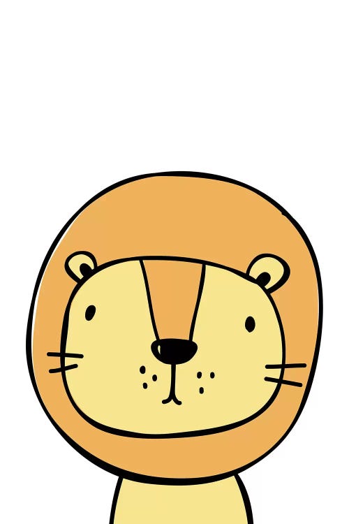 Lion Orange by Pixy Paper wall art