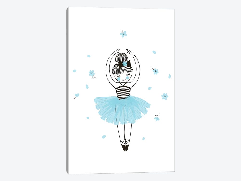 Little Ballerina Blue by Pixy Paper 1-piece Art Print