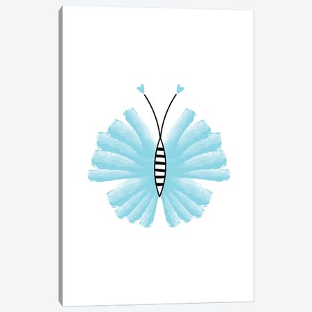 Little Ballerina Butterfly Blue Canvas Print #PXY298} by Pixy Paper Art Print