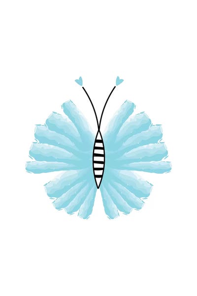 Black & White & Blue: Little Ballerina Butterfly Blue by Pixy Paper