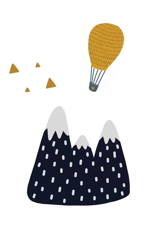 Little Explorer Mountains Balloon by Pixy Paper wall art