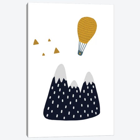 Little Explorer Mountains Balloon Canvas Print #PXY304} by Pixy Paper Canvas Wall Art
