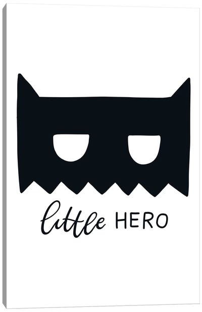 Little Hero Mask Black Super Scandi Canvas Art Print - Justice League