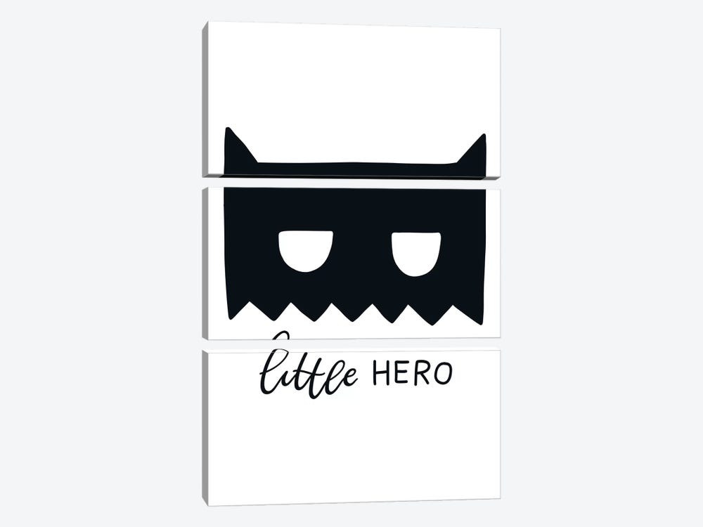 Little Hero Mask Black Super Scandi by Pixy Paper 3-piece Canvas Print
