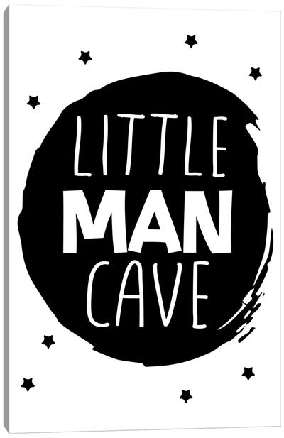Little Man Cave Black Circle Canvas Art Print - Pixy Paper