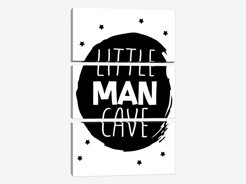 Little Man Cave Black Circle by Pixy Paper 3-piece Canvas Artwork