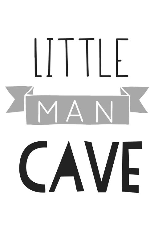 Little Man Cave Grey And Black Banner