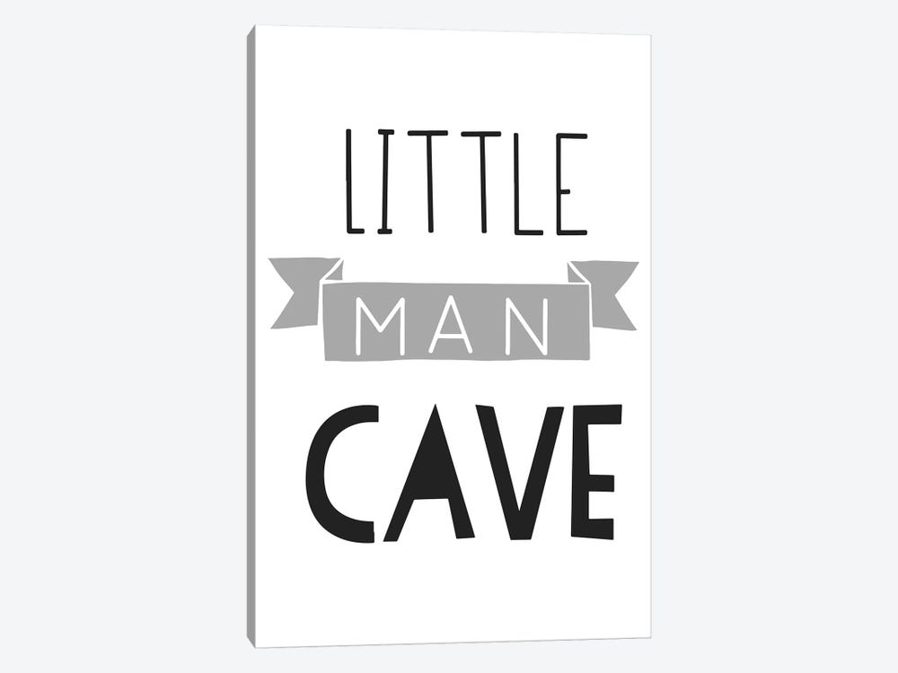 Little Man Cave Grey And Black Banner by Pixy Paper 1-piece Art Print