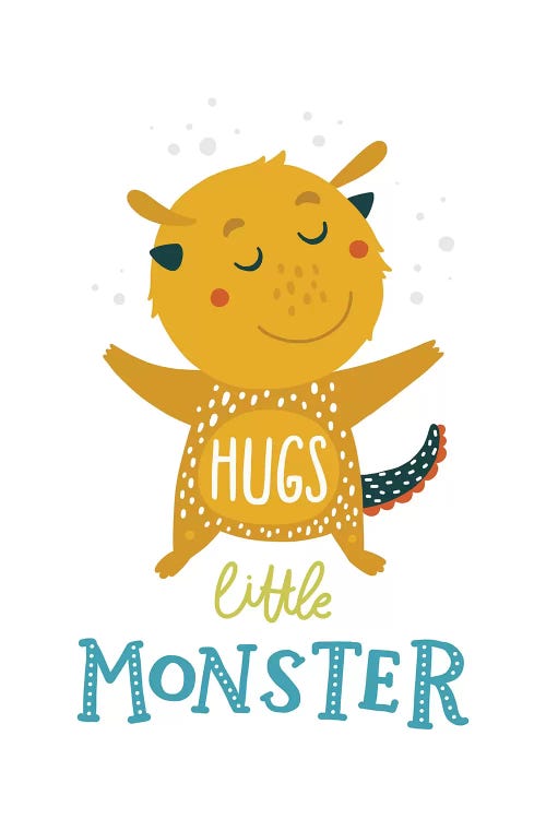 Little Monsters Orange by Pixy Paper wall art