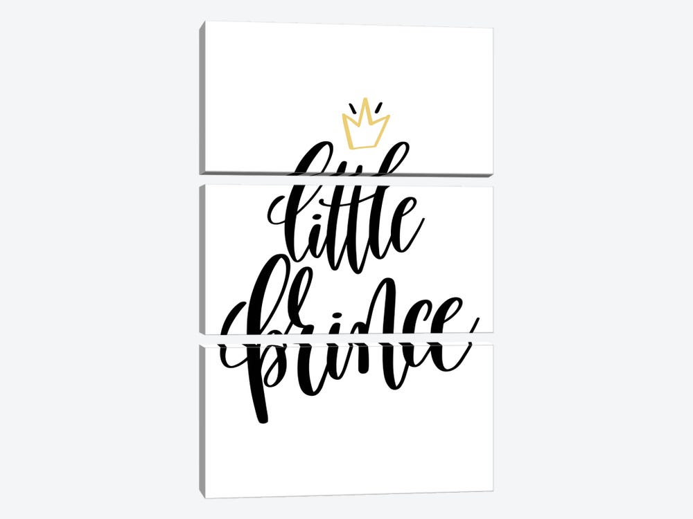 Little Prince Typ Gold Crown by Pixy Paper 3-piece Canvas Print
